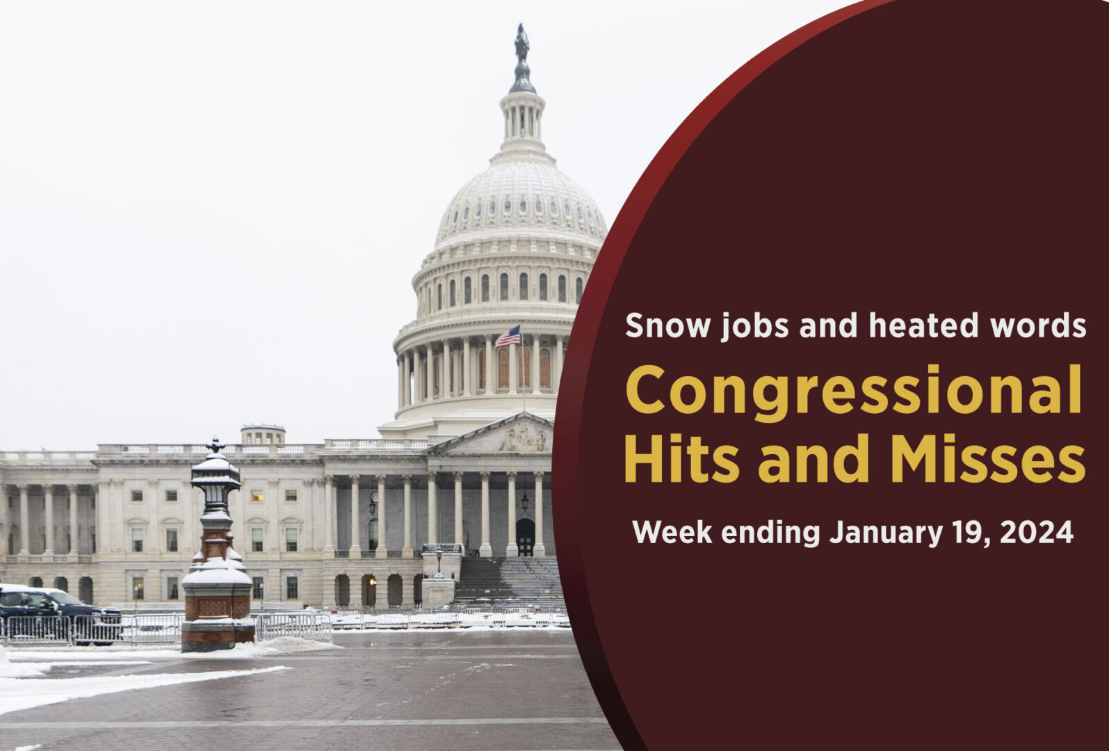 A snow storm in the Washington area on Friday shortened the work week on Capitol Hill. 