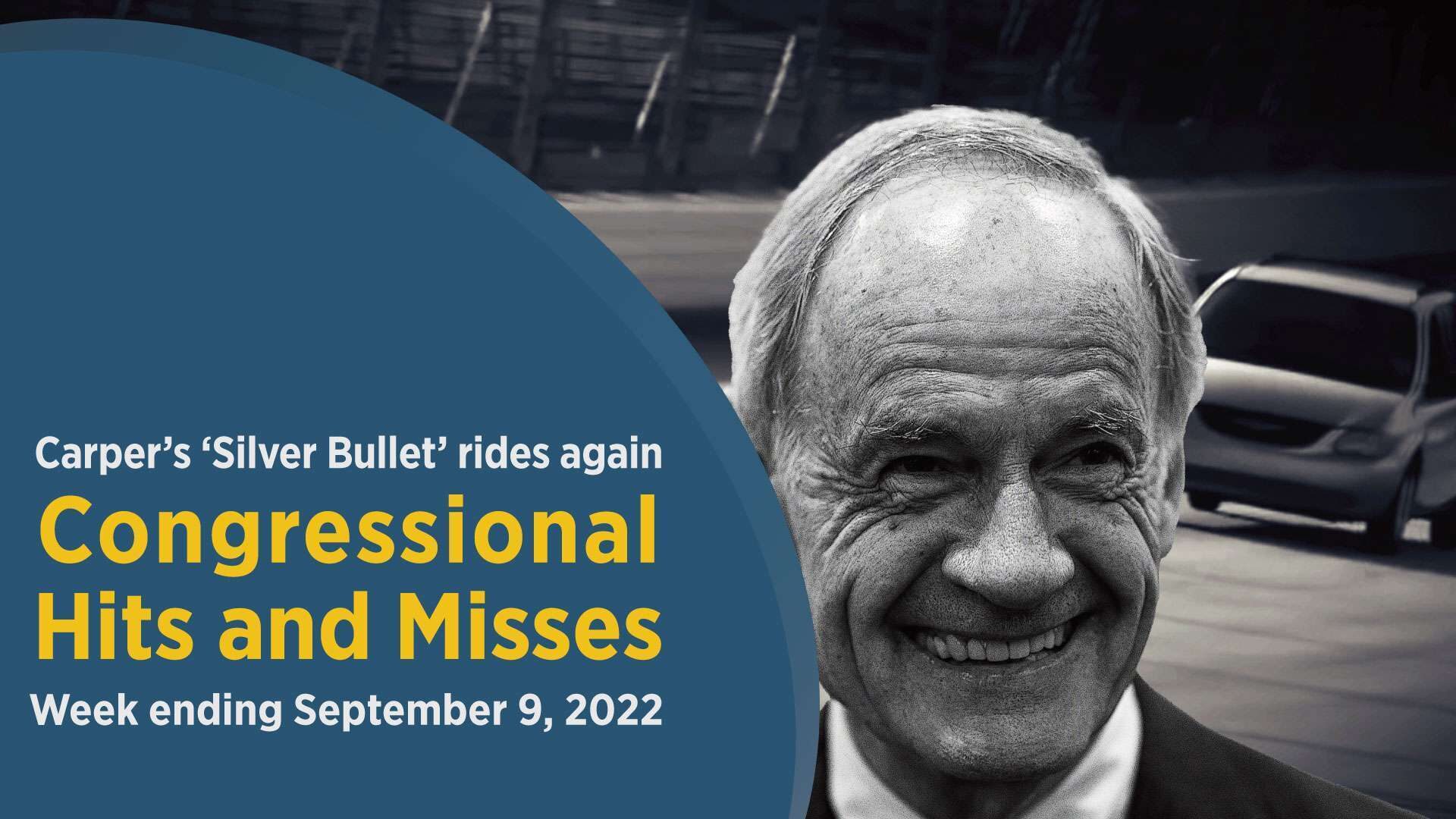 This week sees Sen. Tom Carper reminiscing about the time he drove his minivan on a Dover racetrack, and more.