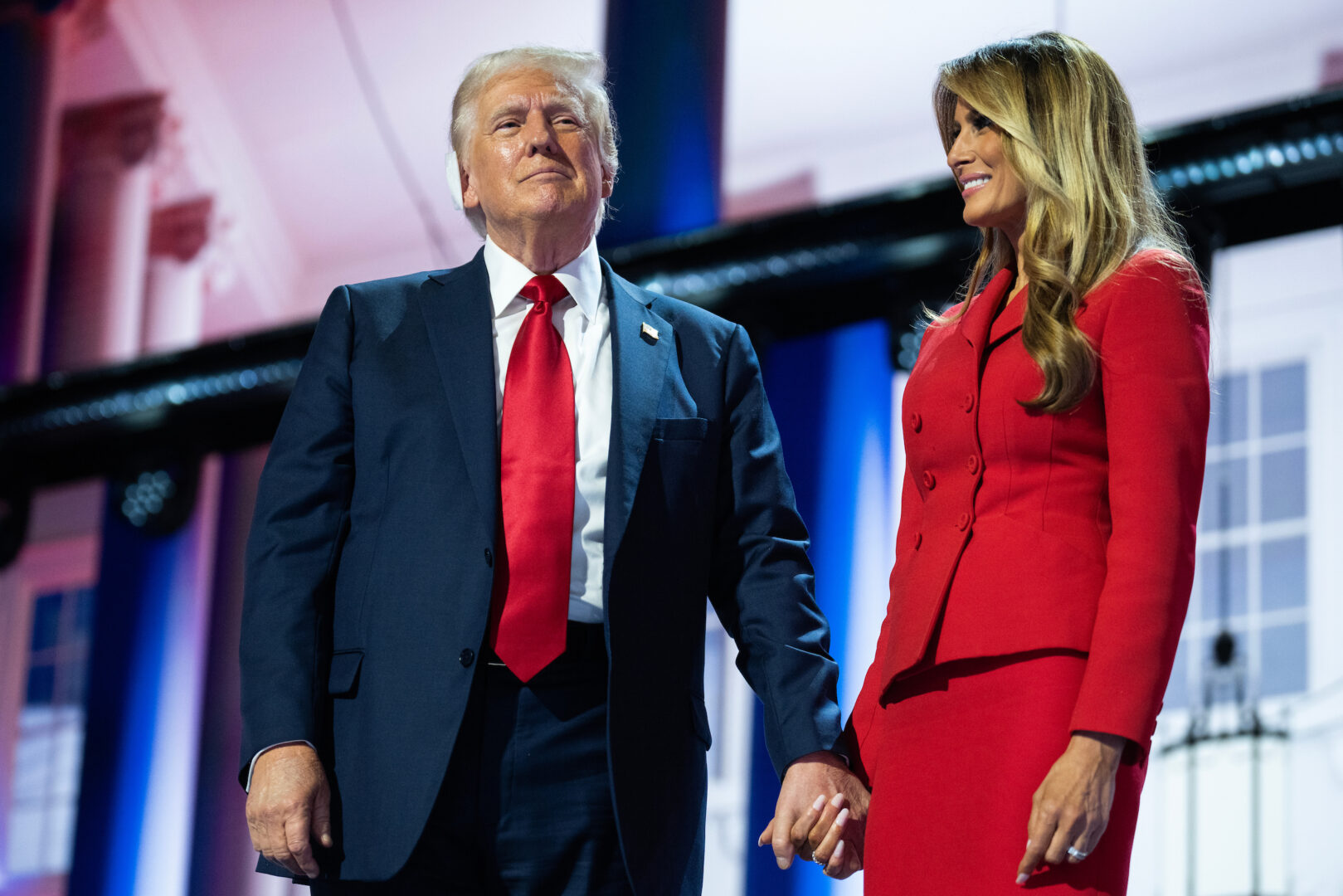 Former President Donald Trump and former first lady Melania Trump in July on the last night of the Republican National Convention in Milwaukee.