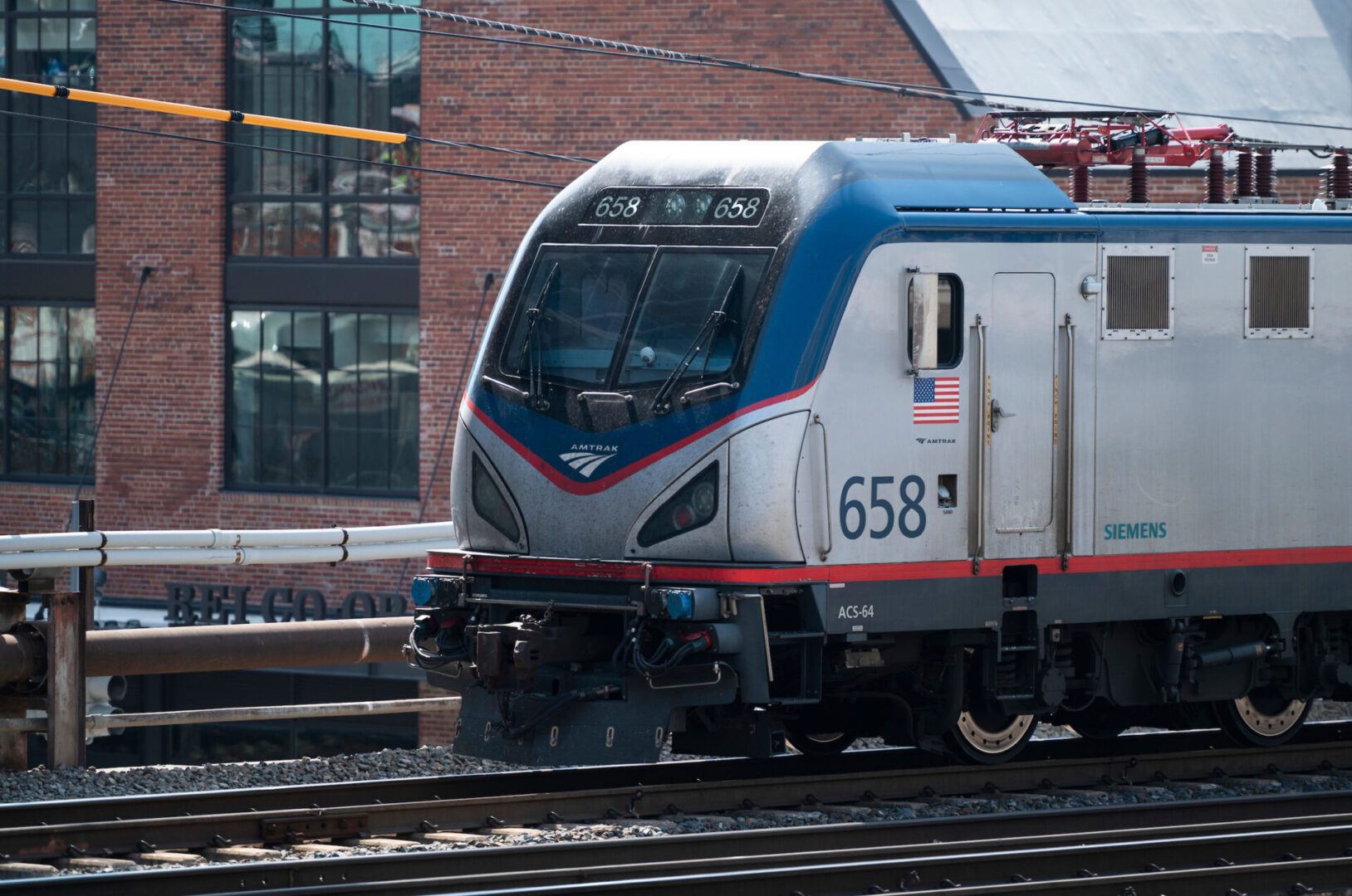 An Amtrak train pulls out of Union Station in Washington.