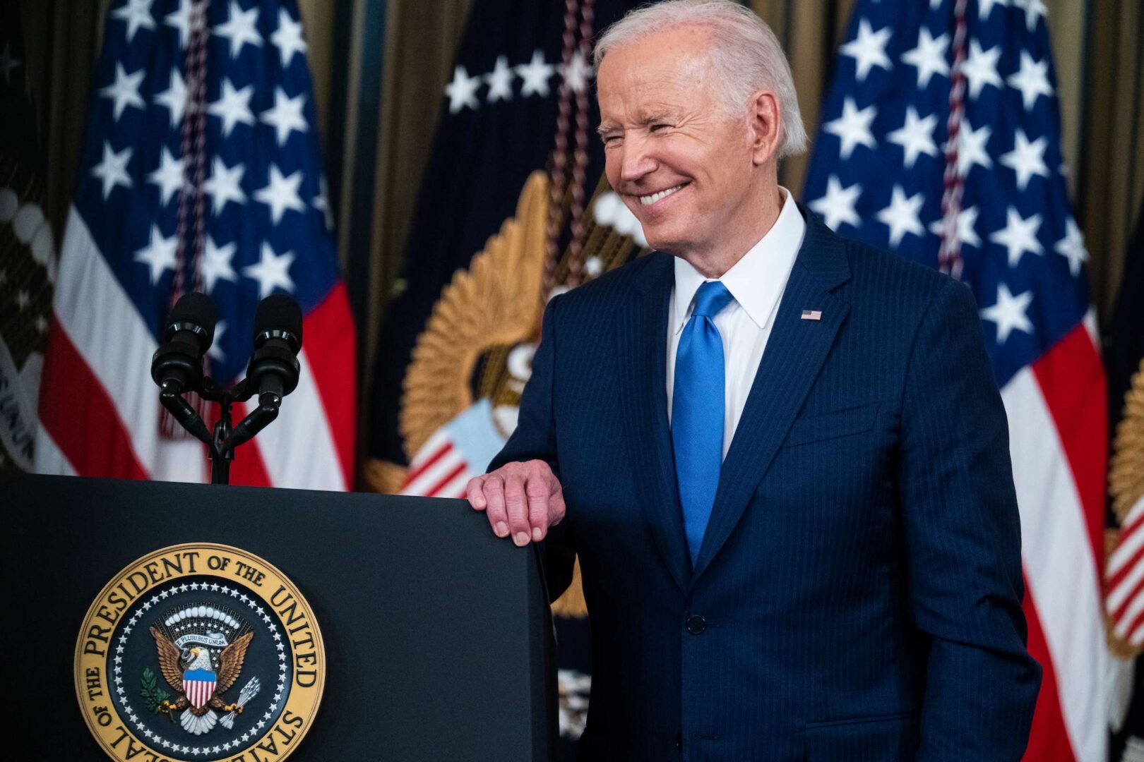 President Joe Biden conducts a news conference on the midterm elections and other issues at the White House on Wednesday.