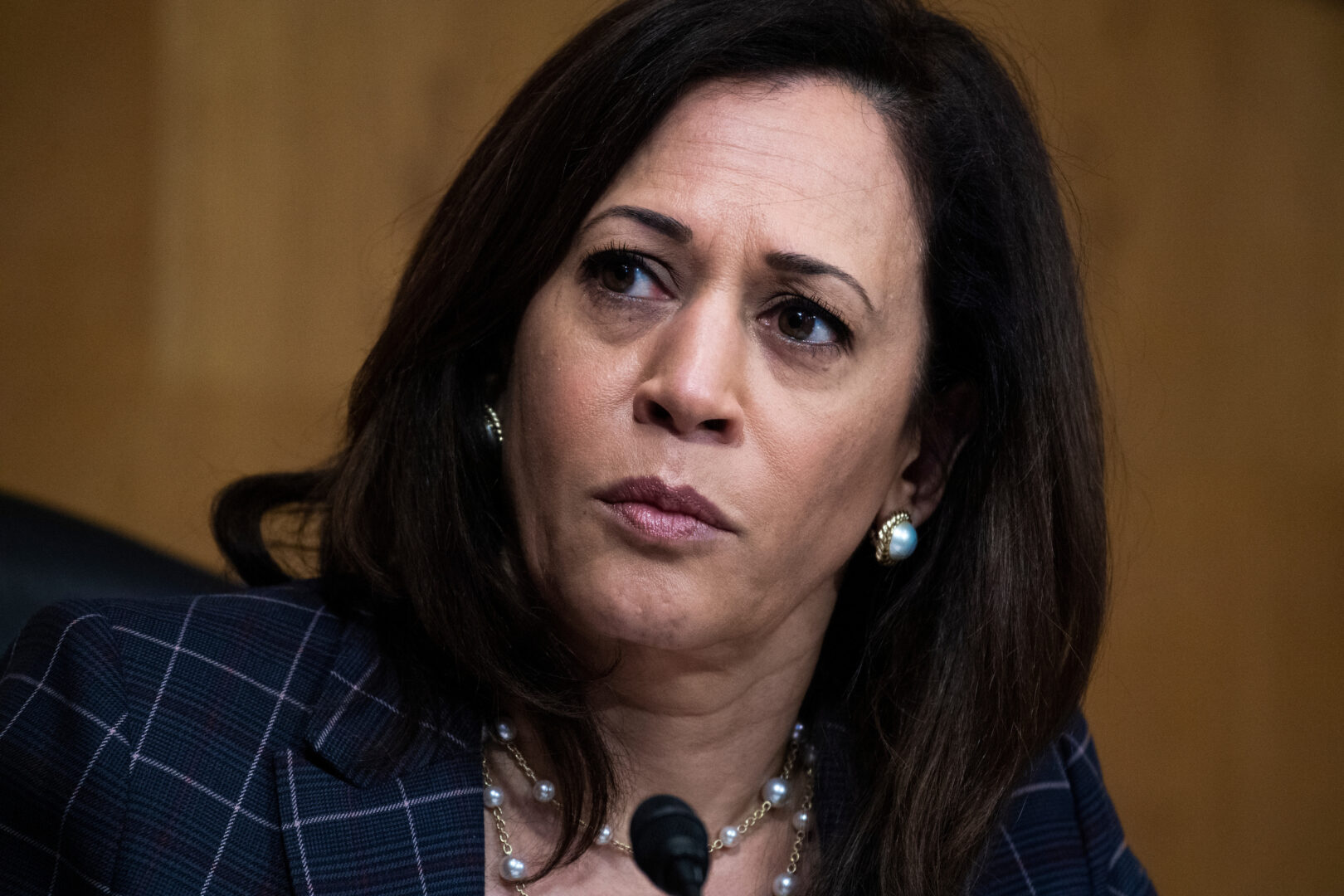 Then-Sen. Kamala Harris, D-Calif., attends the Senate Homeland Security and Governmental Affairs Committee hearing in June 2020 on challenges facing Customs and Border Protection.