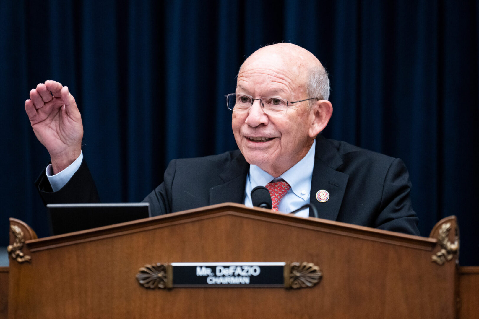 Peter DeFazio leads a House Transportation and Infrastructure Committee meeting in September 2022. 