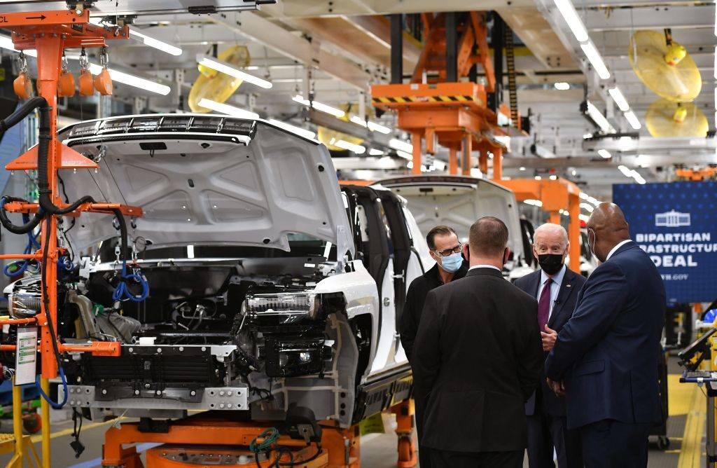 President Joe Biden visited a GM electric-vehicle assembly plant in 2021.