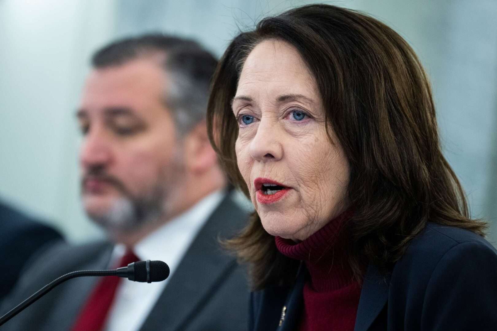 Senate Commerce Chair Maria Cantwell, D-Wash., abruptly cancelled an FAA markup in June over a "miscommunication" about pilot training. Ranking member Ted Cruz, R-Texas, left, blamed it on Senate Majority Leader Charles E. Schumer, D-N.Y.