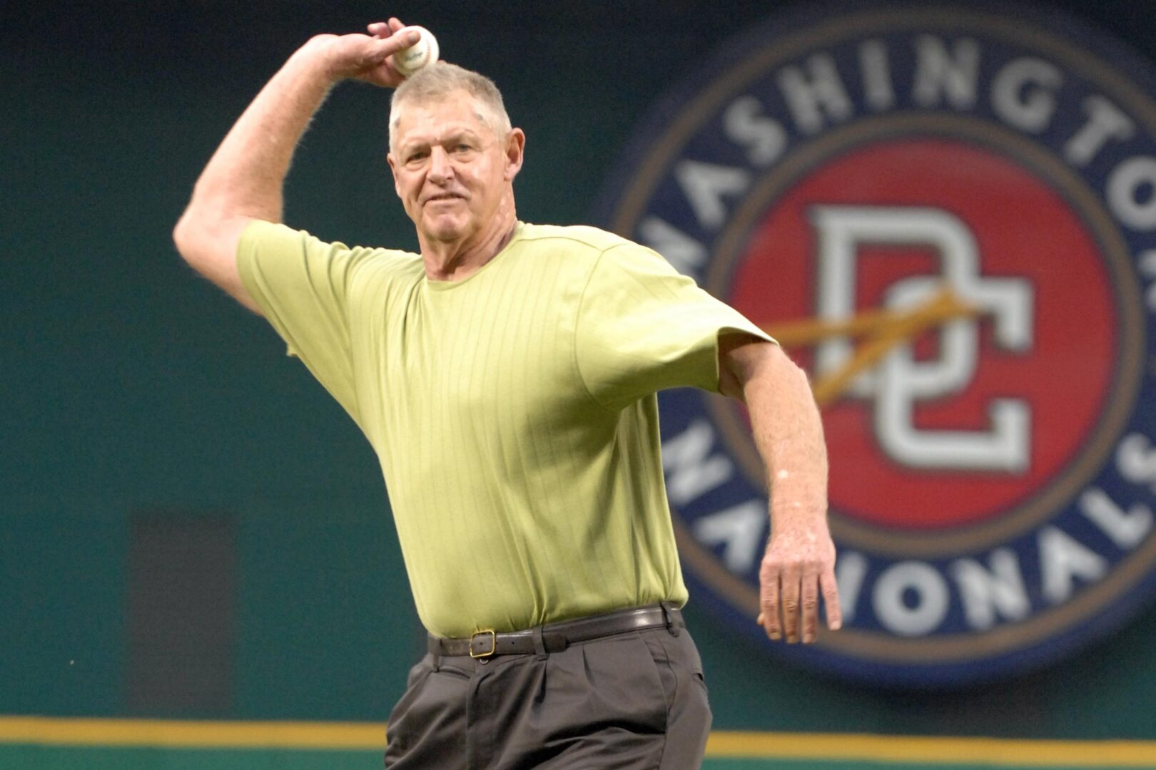 Former Washington Senator Frank Howard throws out the first pitch at the 46th Annual Roll Call Congressional Baseball Game in 2007.