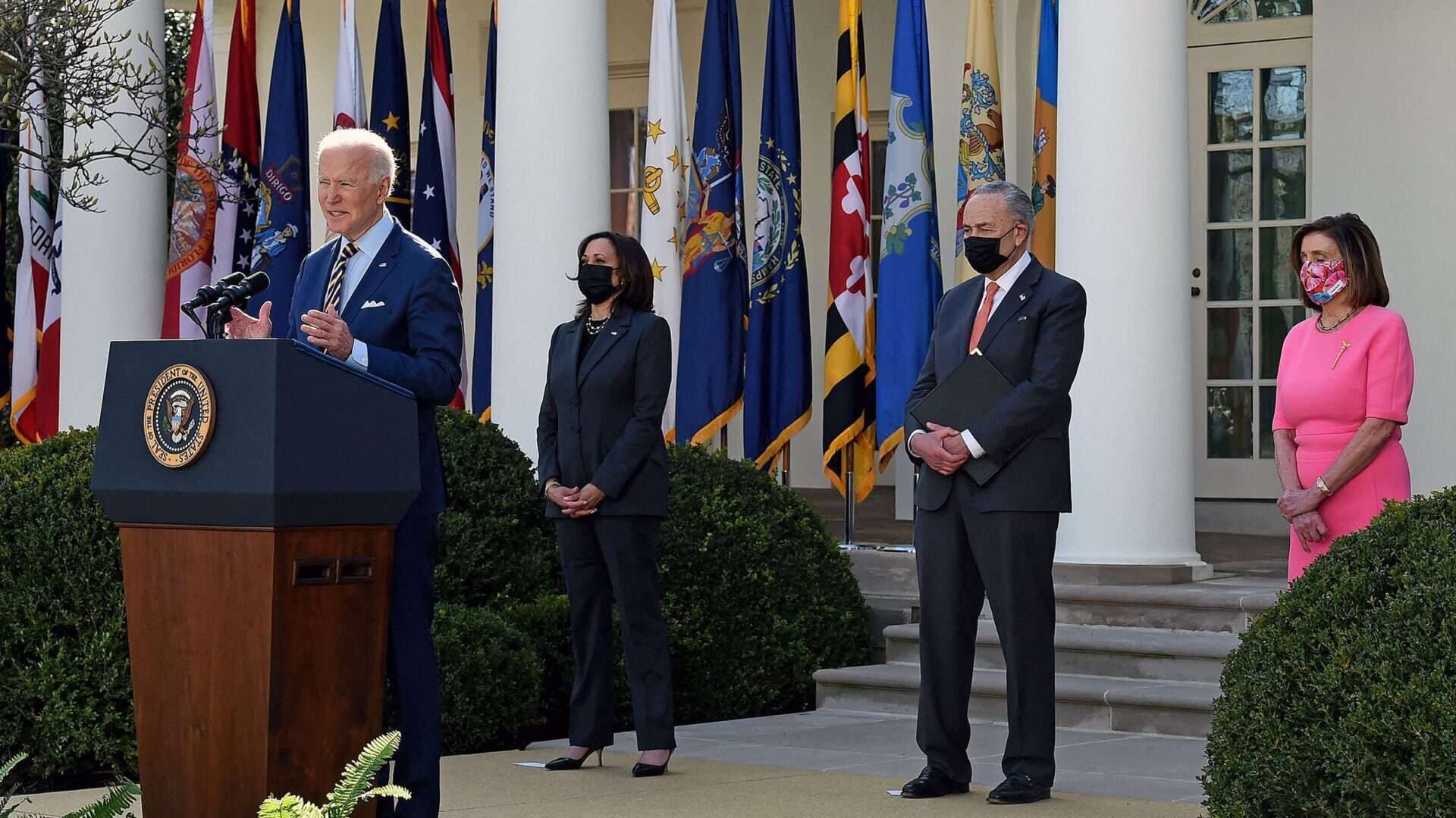 Unified Democratic control of Washington, exemplified by President Joe Biden, Vice President Kamala Harris, Senate Majority Leader Charles E. Schumer and Speaker Nancy Pelosi, could well lead to Republican midterm gains next year, but historic parallels only take you so far in today's polarized environment, Rothenberg writes. 