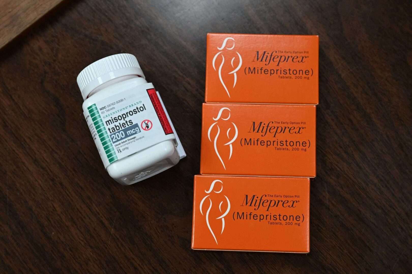 Mifepristone and Misoprostol, the two drugs used in a medication abortion, are shown. 