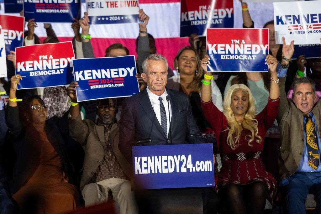 Robert F. Kennedy Jr. officially announces his candidacy for president on April 19, 2023 in Boston.