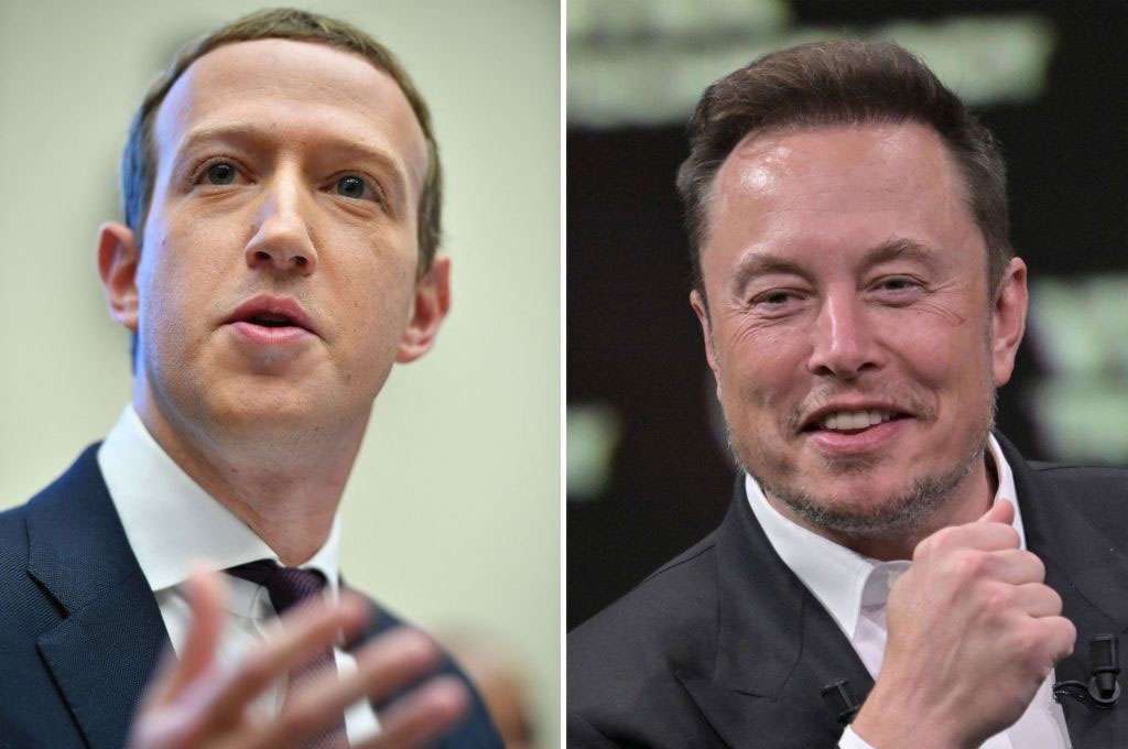 Facebook founder Mark Zuckerberg (left) andSpaceX and Tesla CEO Elon Musk.