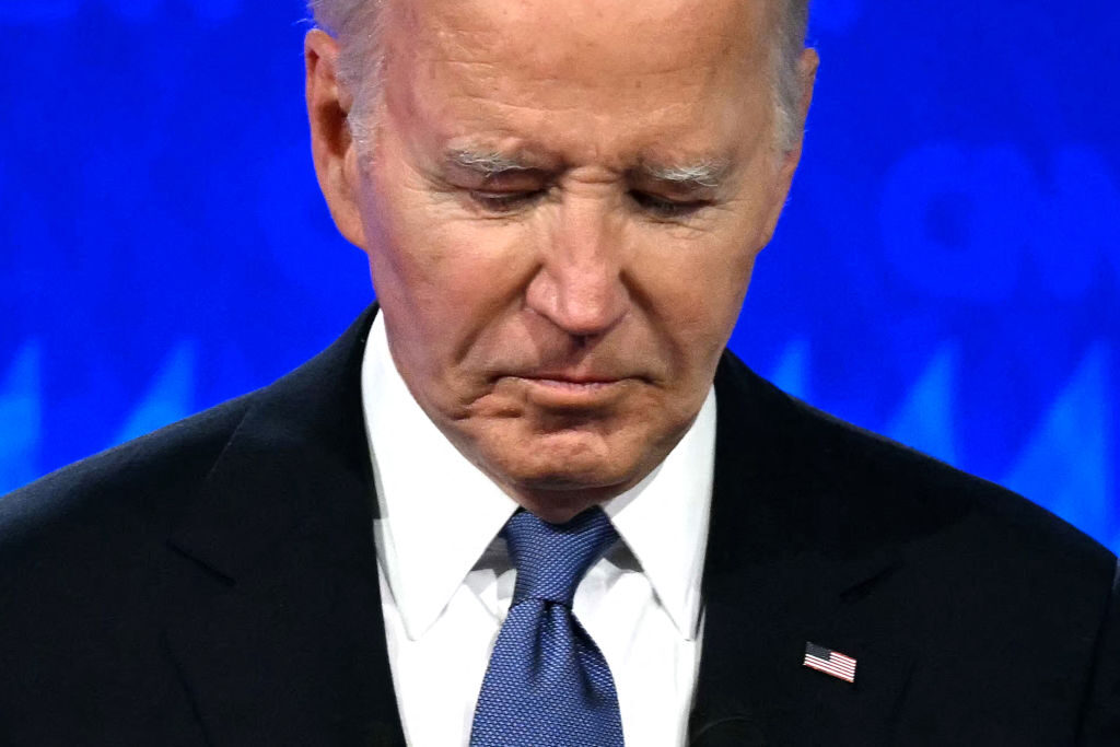 President Joe Biden looks down as he participates in the first presidential debate of the 2024 election cycle Thursday in Atlanta.