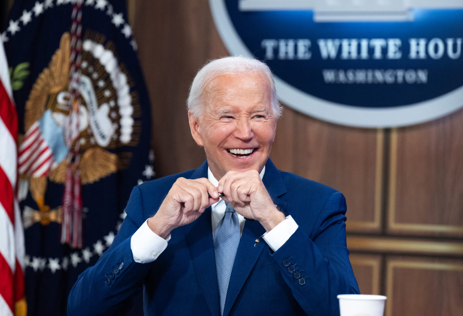 President Joe Biden speaks at the kickoff event of the Investing in America content series in the South Court Auditorium of the White House on Sept. 3, 2024. 