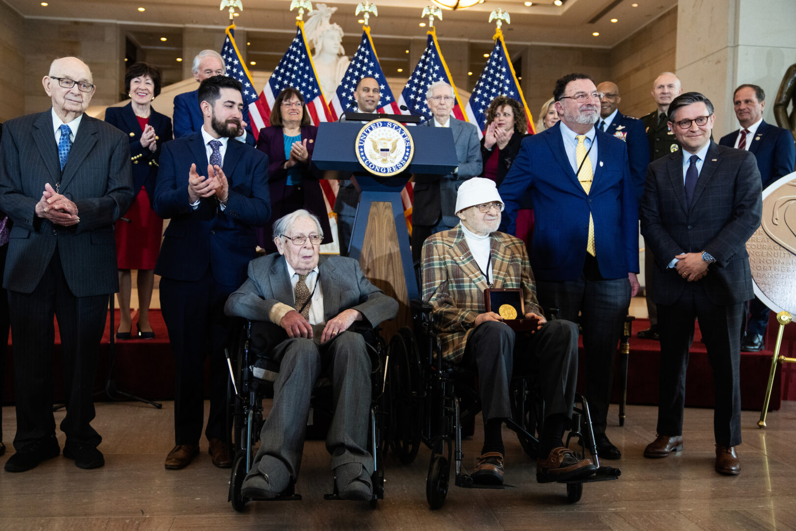 World War II “Ghost Army” veterans are applauded after receiving the Congressional Gold Medal on Thursday.