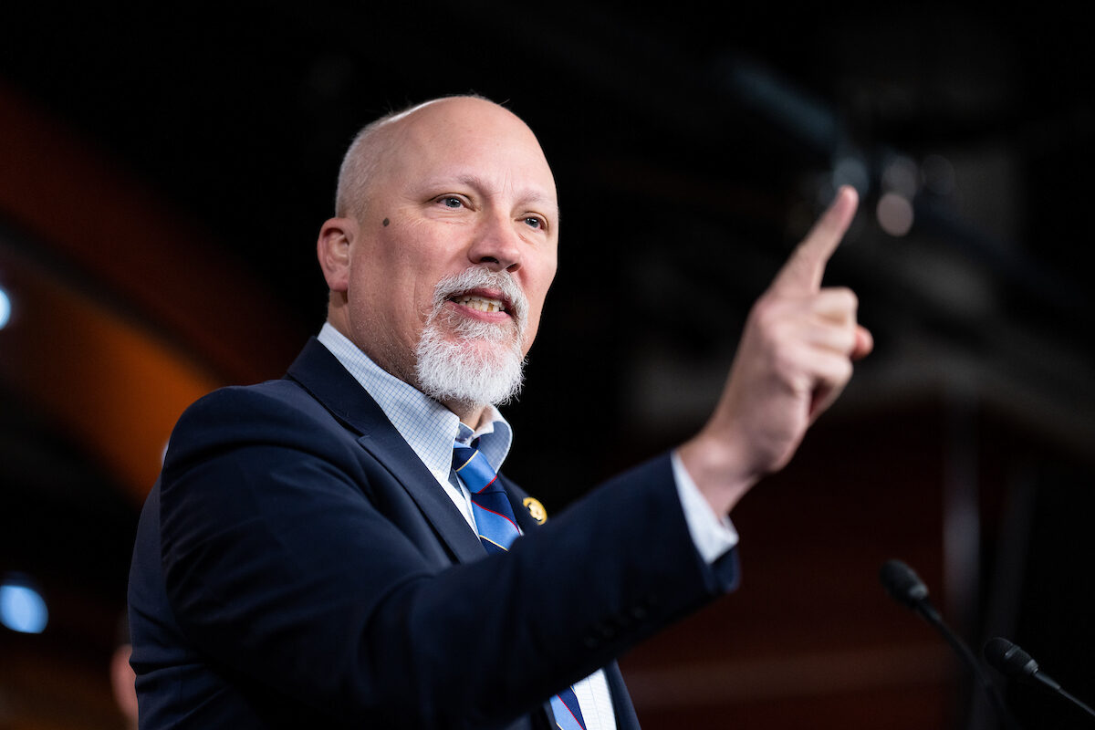 House Freedom Caucus member Rep. Chip Roy, R-Texas, speaks during a news conference on the omnibus bill on Friday. 