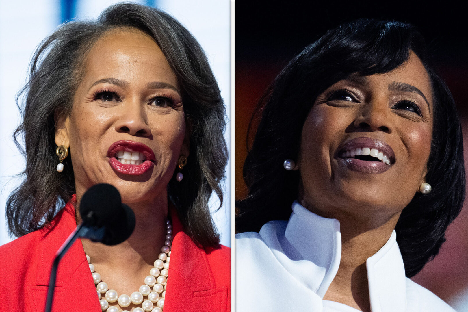 Delaware Rep. Lisa Blunt Rochester, left, and Prince George's County, Md., Executive Angela Alsobrooks could make history if they win elections to the Senate, which has never had two two Black women at the same time.