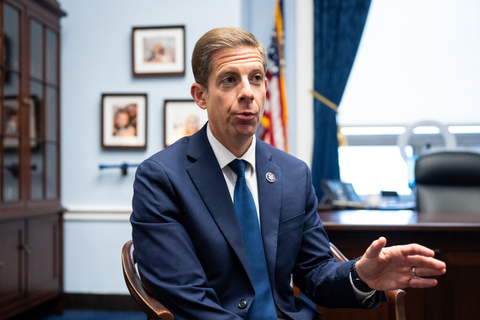 Rep. Mike Levin, D-Calif., is seen in his office on Capitol Hill on Dec. 7. 