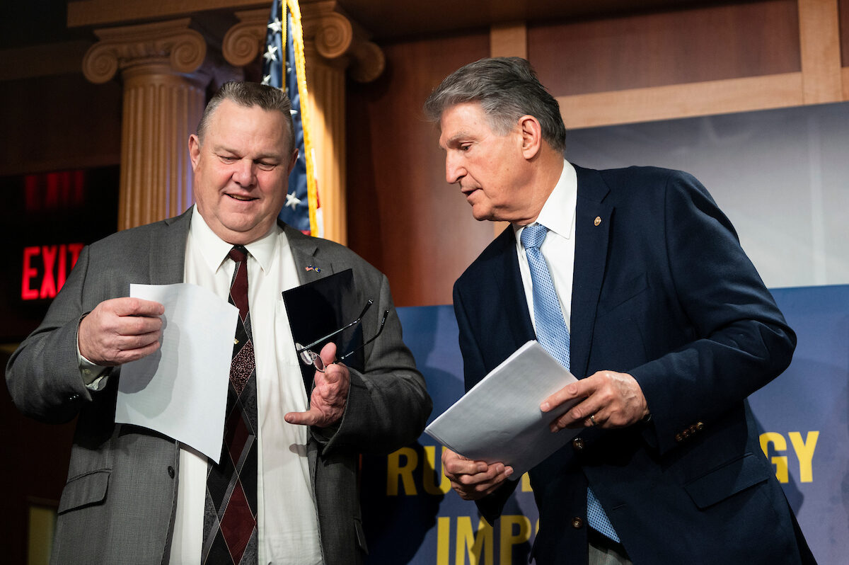 The seats held by Sens. Jon Tester, D-Mont., left, and Joe Manchin III, D-W.Va., offer Republicans two of their biggest pickup opportunities. 