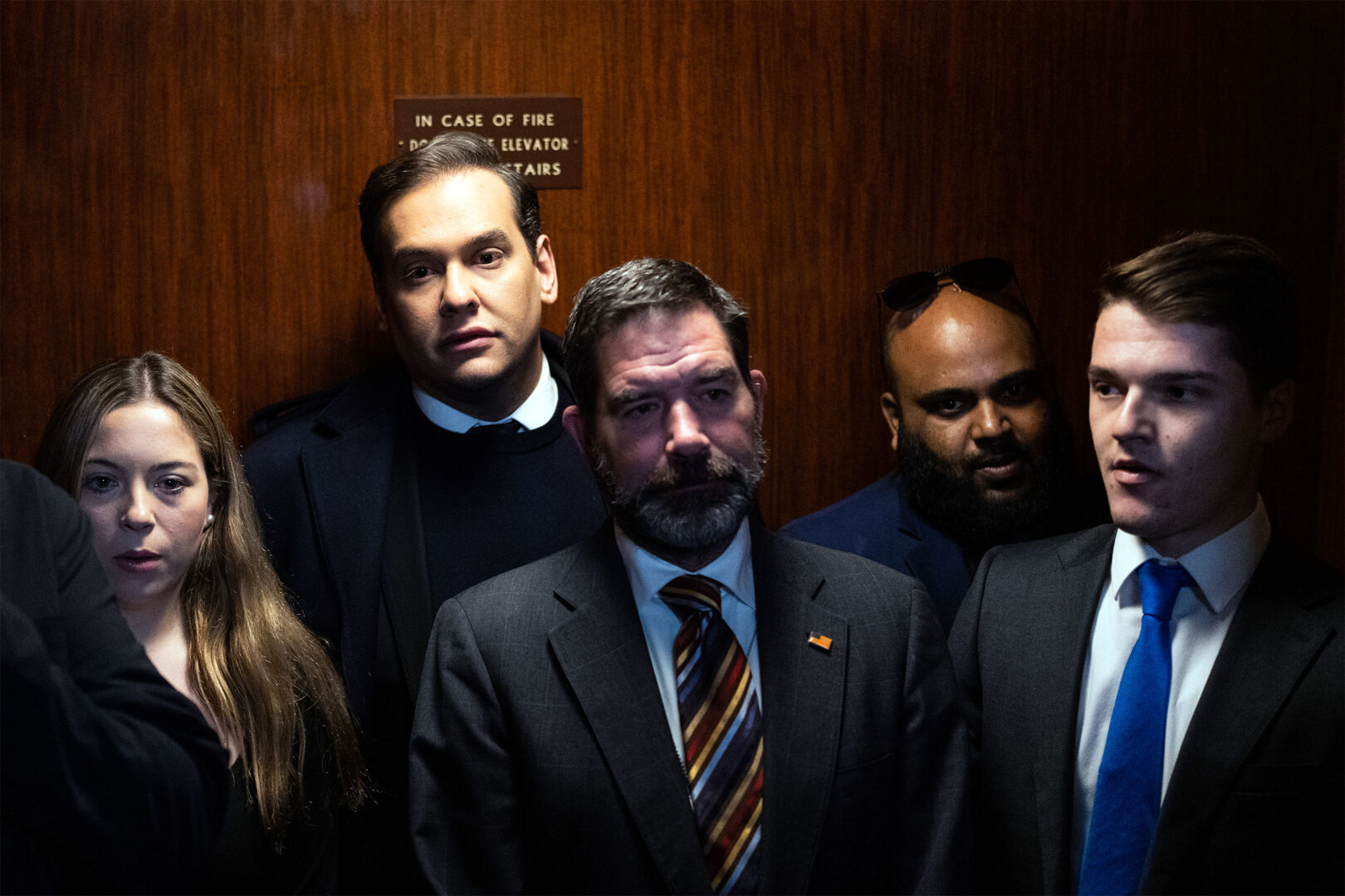 Former New York Republican Rep. George Santos is seen in the Capitol on Friday before the House vote to expel him from the chamber.