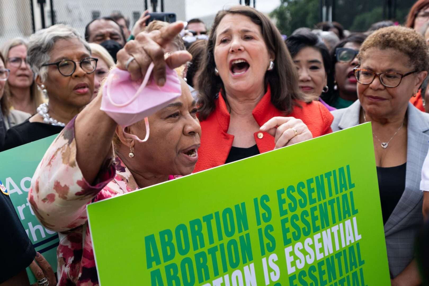 House Democrats speak in front of the Supreme Court following the decision overturning Roe v. Wade by the Supreme Court. 