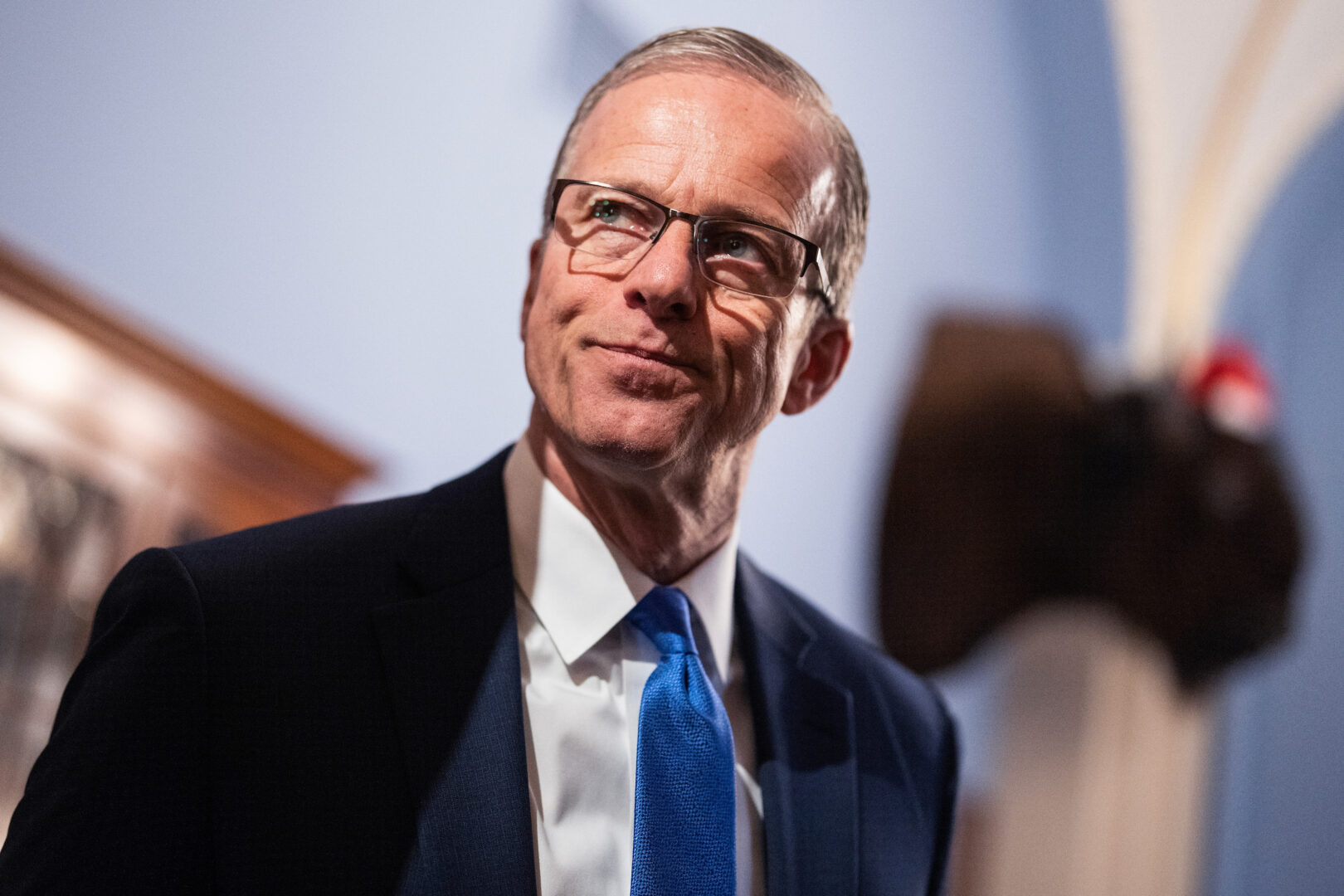 Minority Whip John Thune is seen after the Senate luncheons in the Capitol on Tuesday.