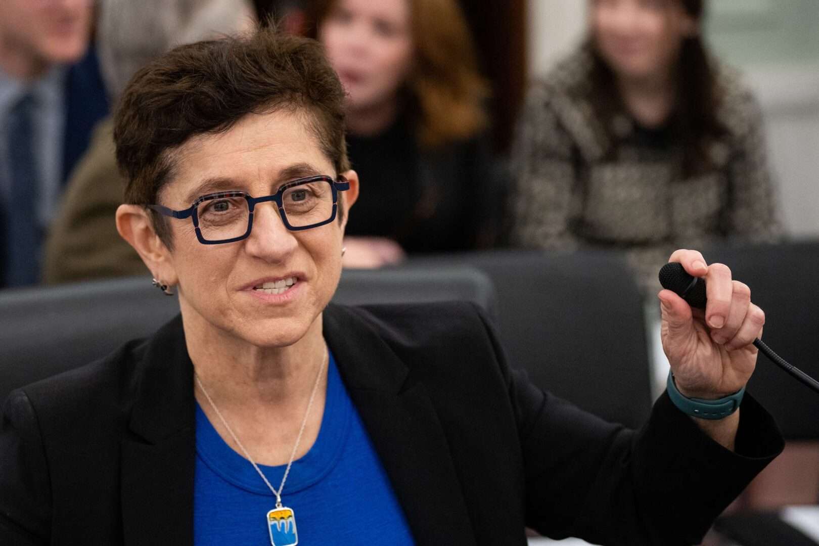 Sohn appears at her confirmation hearing in the Senate Commerce, Science and Transportation Committee on February 14, 2023.