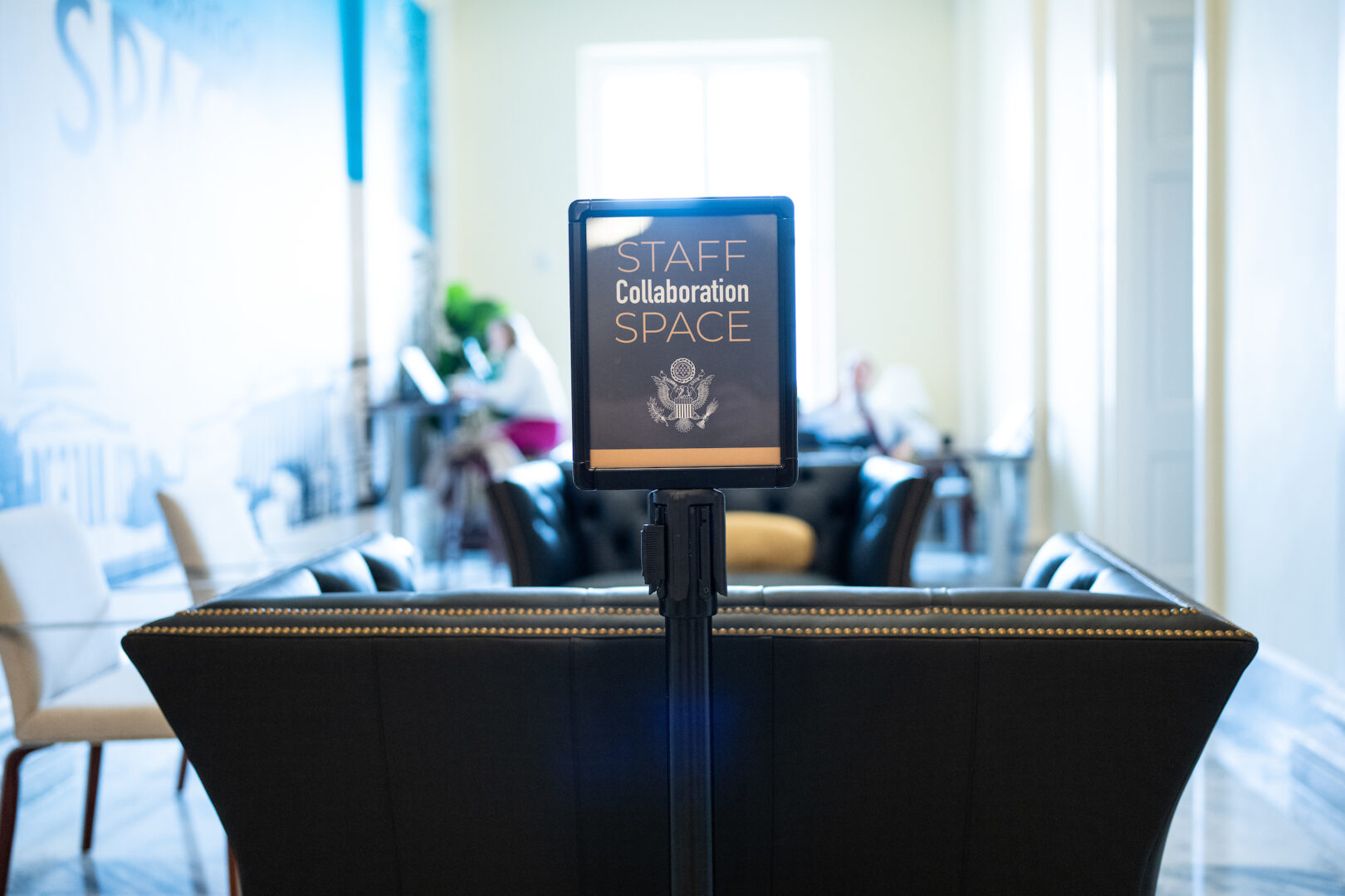 A new staff collaboration space in the Cannon House Office Building is seen on Feb. 13.