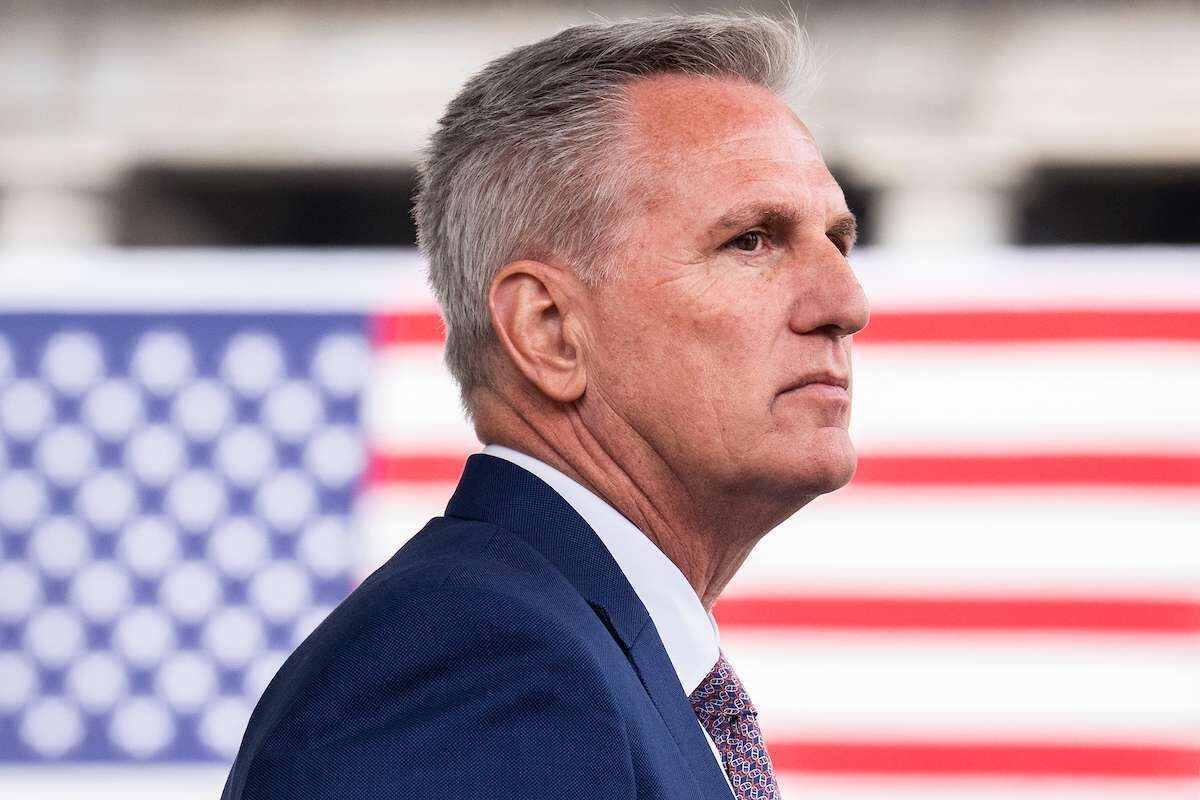 House Minority Leader Kevin McCarthy is pictured after a meeting at the White House on Tuesday.