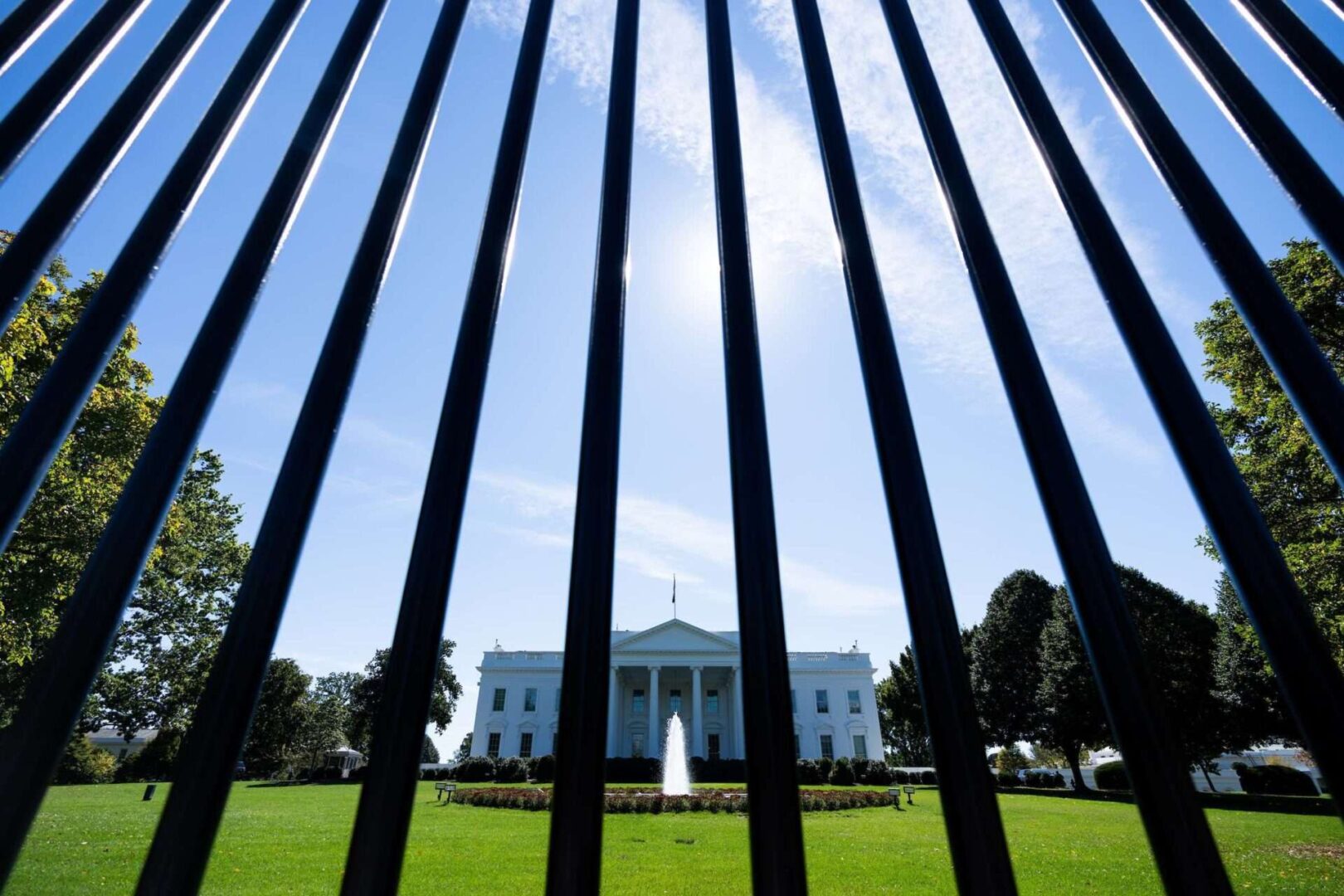 The north front of the White House is seen through the security fence in Washington on Thursday.